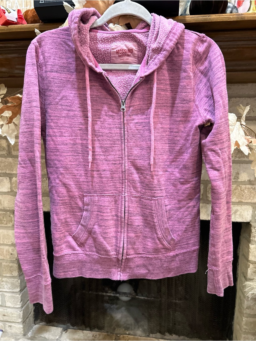 Mossimo Supply Co. Pink Hooded Sherpa-Lined Zip Puffer Jacket EUC